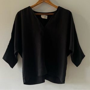 Bodybag by Jude Tencel Shirt, blouse, top,‎ Small, black, bat wing